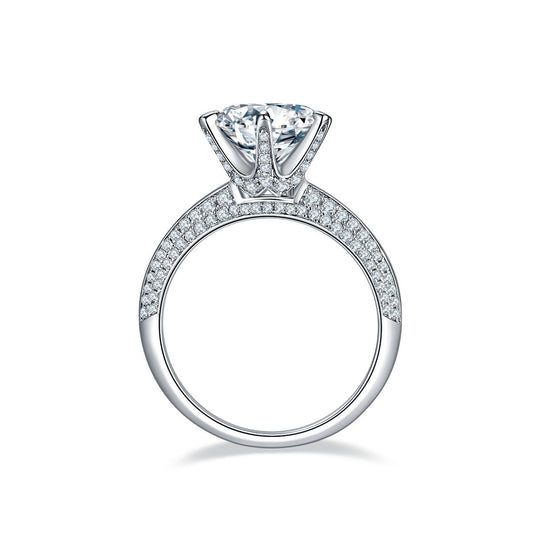 Moissanite Diamond Ring S925 White Gold Plated