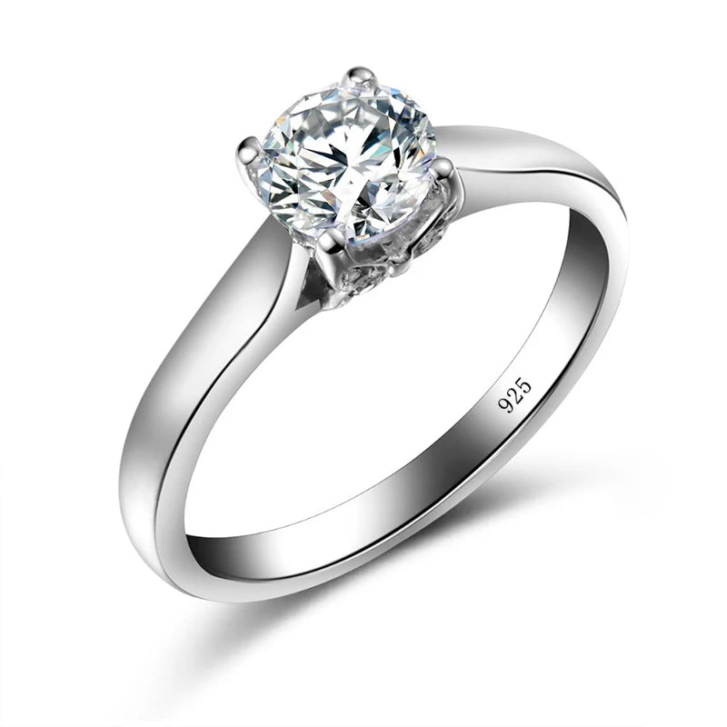 Authentic 925 Sterling Silver 6*6mm Round Moissanite Rings: Exquisite Selections for Women