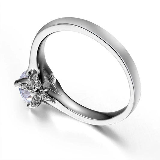 Authentic 925 Sterling Silver 6*6mm Round Moissanite Rings: Exquisite Selections for Women