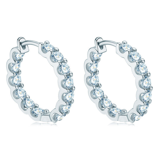 Elegant Sterling Silver Moissanite Earrings