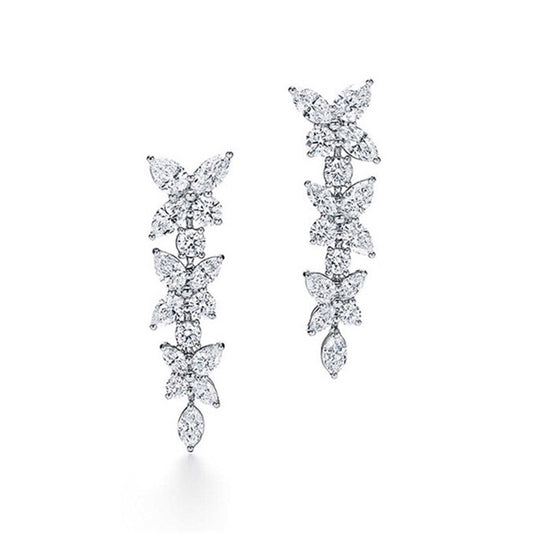 Moissanite Diamond Earrings 18k White Gold